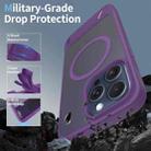 For iPhone 15 Pro Frosted Holder PC Hybrid TPU MagSafe Phone Case(Purple) - 2