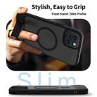 For iPhone 15 Plus Frosted Holder PC Hybrid TPU MagSafe Phone Case(Black) - 3