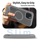 For iPhone 15 Plus Frosted Holder PC Hybrid TPU MagSafe Phone Case(Dark Grey) - 3