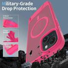 For iPhone 15 Plus Frosted Holder PC Hybrid TPU MagSafe Phone Case(Rose Red) - 2