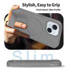 For iPhone 15 Frosted Holder PC Hybrid TPU MagSafe Phone Case(Dark Grey) - 3