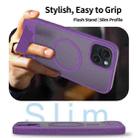 For iPhone 14 Plus Frosted Holder PC Hybrid TPU MagSafe Phone Case(Purple) - 3