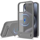 For iPhone 14 Pro Frosted Holder PC Hybrid TPU MagSafe Phone Case(Dark Grey) - 1