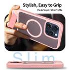 For iPhone 14 Pro Frosted Holder PC Hybrid TPU MagSafe Phone Case(Pink) - 3