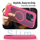 For iPhone 14 Pro Frosted Holder PC Hybrid TPU MagSafe Phone Case(Rose Red) - 3