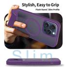 For iPhone 14 Pro Frosted Holder PC Hybrid TPU MagSafe Phone Case(Purple) - 3