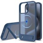 For iPhone 14 Pro Frosted Holder PC Hybrid TPU MagSafe Phone Case(Royal Blue) - 1