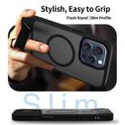 For iPhone 14 Pro Max Frosted Holder PC Hybrid TPU MagSafe Phone Case(Black) - 3