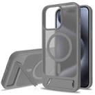 For iPhone 13 Pro Max Frosted Holder PC Hybrid TPU MagSafe Phone Case(Dark Grey) - 1
