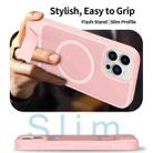 For iPhone 12 Pro Frosted Holder PC Hybrid TPU MagSafe Phone Case(Pink) - 3