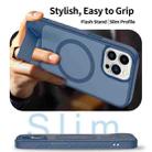For iPhone 12 Pro Frosted Holder PC Hybrid TPU MagSafe Phone Case(Royal Blue) - 3