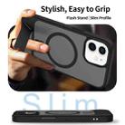 For iPhone 12 Frosted Holder PC Hybrid TPU MagSafe Phone Case(Black) - 3