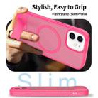 For iPhone 12 Frosted Holder PC Hybrid TPU MagSafe Phone Case(Rose Red) - 3