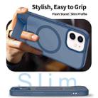 For iPhone 12 Frosted Holder PC Hybrid TPU MagSafe Phone Case(Royal Blue) - 3