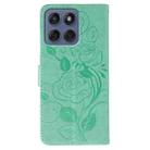 For Motorola Edge 60 Fusion 5G Rose Butterfly Embossed Leather Phone Case(Green) - 3