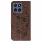 For Motorola Edge 60 Fusion 5G Rose Butterfly Embossed Leather Phone Case(Brown) - 3