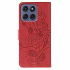 For Motorola Edge 60 Fusion 5G Rose Butterfly Embossed Leather Phone Case(Red) - 3