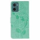 For Motorola Moto G05 / E15 Rose Butterfly Embossed Leather Phone Case(Green) - 3