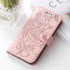 For Motorola Moto G05 / E15 Rose Butterfly Embossed Leather Phone Case(Rose Gold) - 4