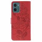 For Motorola Moto G05 / E15 Rose Butterfly Embossed Leather Phone Case(Red) - 3