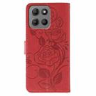 For Motorola Moto G15 Rose Butterfly Embossed Leather Phone Case(Red) - 3