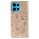 For Motorola Moto G75 5G Rose Butterfly Embossed Leather Phone Case(Rose Gold) - 3