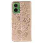 For Motorola Moto G35 Rose Butterfly Embossed Leather Phone Case(Rose Gold) - 3