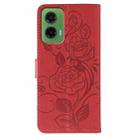 For Motorola Moto G35 Rose Butterfly Embossed Leather Phone Case(Red) - 3