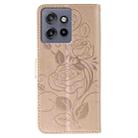 For Motorola Edge 50 Neo Rose Butterfly Embossed Leather Phone Case(Rose Gold) - 3