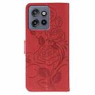 For Motorola Edge 50 Neo Rose Butterfly Embossed Leather Phone Case(Red) - 3