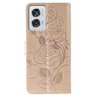For Motorola Edge 50 Fusion Rose Butterfly Embossed Leather Phone Case(Rose Gold) - 3