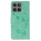 For Motorola Edge 60 Pro Rose Butterfly Embossed Leather Phone Case(Green) - 3