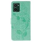 For HMD Pulse Pro Rose Butterfly Embossed Leather Phone Case(Green) - 3
