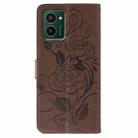 For HMD Pulse Pro Rose Butterfly Embossed Leather Phone Case(Brown) - 3