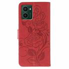 For HMD Pulse Pro Rose Butterfly Embossed Leather Phone Case(Red) - 3