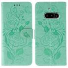 For Nothing Phone 3a Rose Butterfly Embossed Leather Phone Case(Green) - 1
