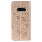 For Nothing Phone 3a Rose Butterfly Embossed Leather Phone Case(Rose Gold) - 3
