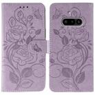 For Nothing Phone 3a Rose Butterfly Embossed Leather Phone Case(Purple) - 1