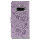 For Nothing Phone 3a Rose Butterfly Embossed Leather Phone Case(Purple) - 3