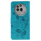 For Nothing Phone 3a Pro Rose Butterfly Embossed Leather Phone Case(Blue) - 3