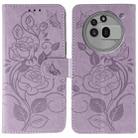 For Nothing Phone 3a Pro Rose Butterfly Embossed Leather Phone Case(Purple) - 1