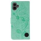 For Nothing CMF Phone 1 Rose Butterfly Embossed Leather Phone Case(Green) - 3