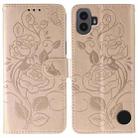For Nothing CMF Phone 1 Rose Butterfly Embossed Leather Phone Case(Rose Gold) - 1