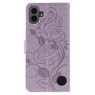 For Nothing CMF Phone 1 Rose Butterfly Embossed Leather Phone Case(Purple) - 3