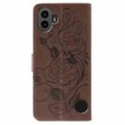 For Nothing CMF Phone 1 Rose Butterfly Embossed Leather Phone Case(Brown) - 3
