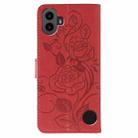 For Nothing CMF Phone 1 Rose Butterfly Embossed Leather Phone Case(Red) - 3
