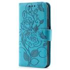 For Nothing CMF Phone 2 Pro Rose Butterfly Embossed Leather Phone Case(Blue) - 2