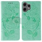 For Nothing CMF Phone 2 Pro Rose Butterfly Embossed Leather Phone Case(Green) - 1