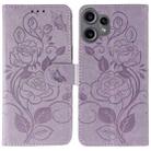 For Nothing CMF Phone 2 Pro Rose Butterfly Embossed Leather Phone Case(Purple) - 1