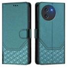 For Doogee Note 59 / Note 59 Pro Honeycomb Embossing RFID Leather Phone Case(Peacock Green) - 2